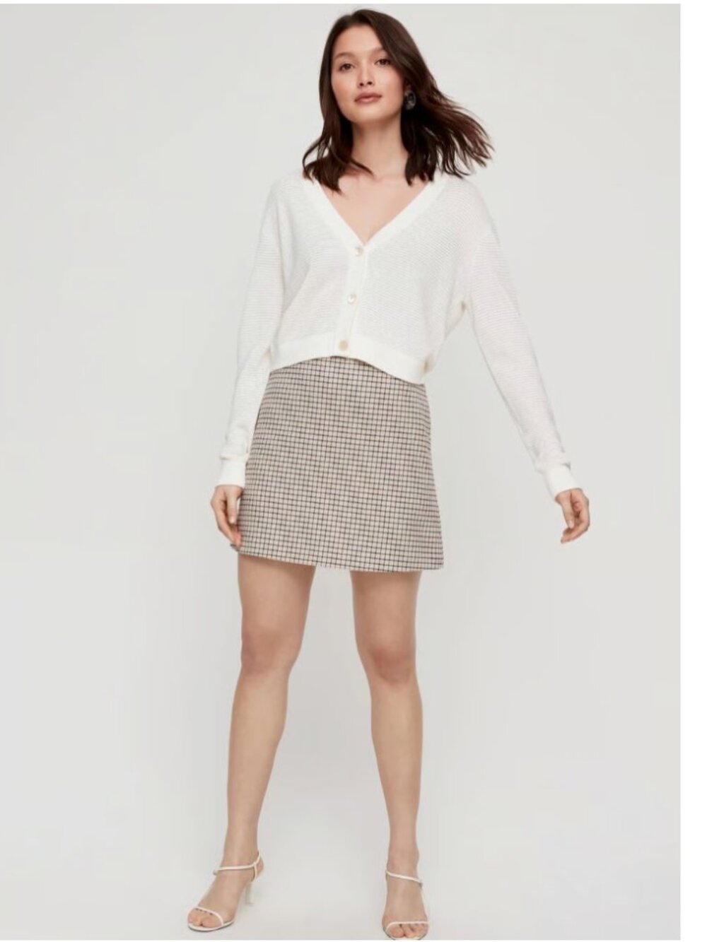 Wilfred | Aritzia Wilfred Houndstooth Skirt | Color: Black/Tan